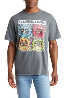 Merch Traffic Sublime Drop Shoulder Graphic T-Shirt in Grey Pigment Wash
