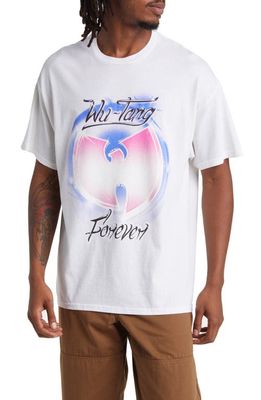 Merch Traffic Wu-Tang Forever Airbrush Graphic T-Shirt in White Overdye