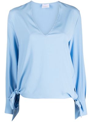 Merci bow-fastening long-sleeve blouse - Blue