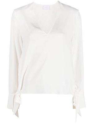 Merci bow-fastening long-sleeve blouse - White