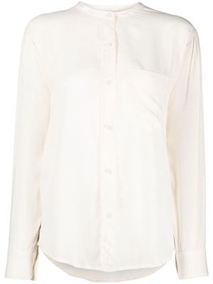Merci collarless buttoned blouse - Neutrals