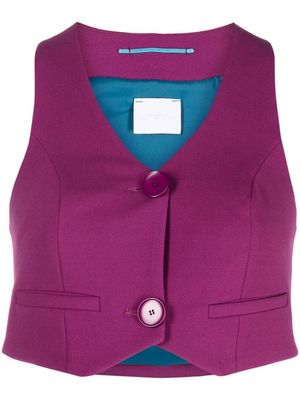 Merci cropped waistcoat-style top - Purple