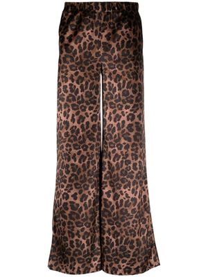 Merci leopard print wide-leg trousers - Brown