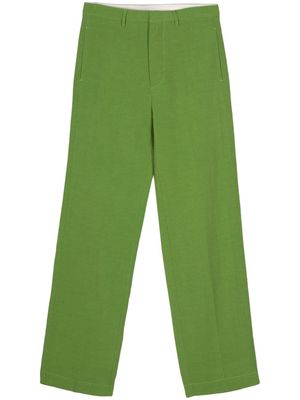 Merci pressed-crease straight-leg trousers - Green