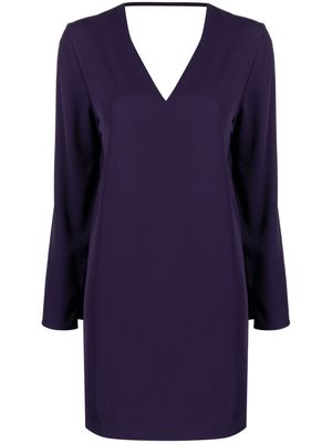 Merci V-neck long-sleeve minidress - Purple