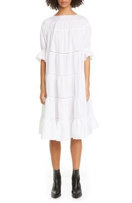 Merlette Paradis Open Tier Cotton Dress in White