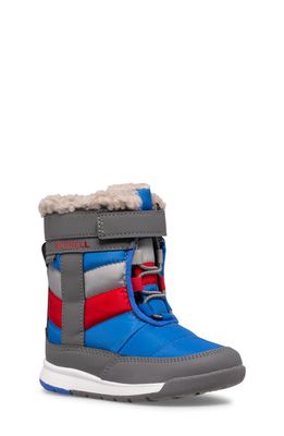 Merrell Alpine Puffer Waterproof Boot in Grey/Royal/Red