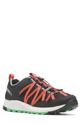 Merrell Wildwood Aerosport Trail Running Shoe in Black/Tangerine