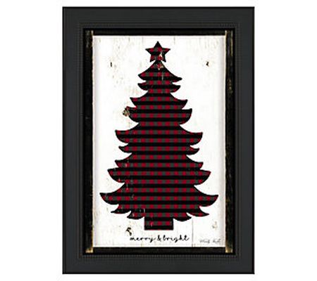 Merry & Bright Plaid Christmas Tree Art by Time less Frames