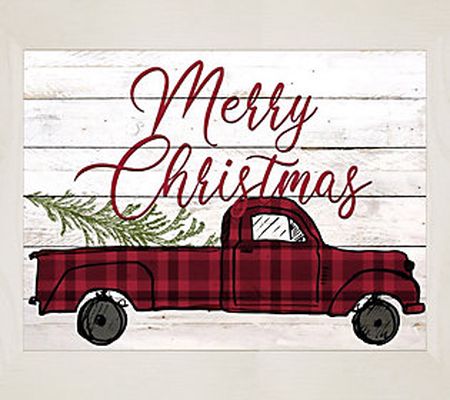 Merry Christmas Holiday Truck Framed Art by Tim eless Frames