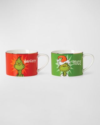 Merry Grinchmas Naughty & Nice Mugs, Set of 2