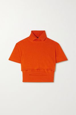 Meryll Rogge - Cropped Layered Cashmere Sweater - Orange