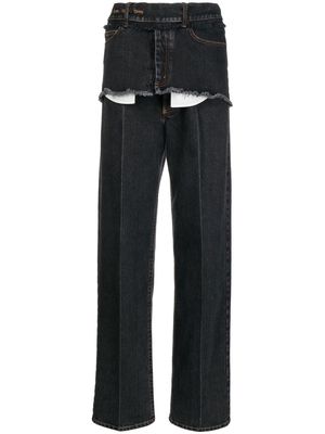 MERYLL ROGGE disconnected raw-cut jeans - Black