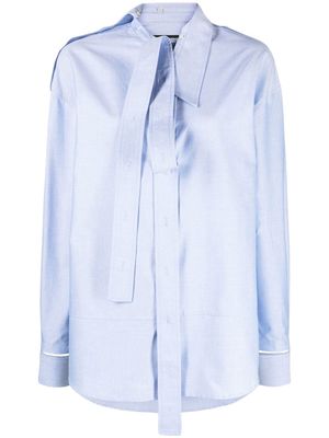 MERYLL ROGGE draped-placket long-sleeve shirt - Blue
