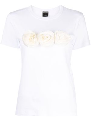 MERYLL ROGGE floral-appliqué cotton T-shirt - White
