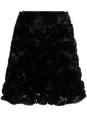 MERYLL ROGGE floral-appliqué silk skirt - Black