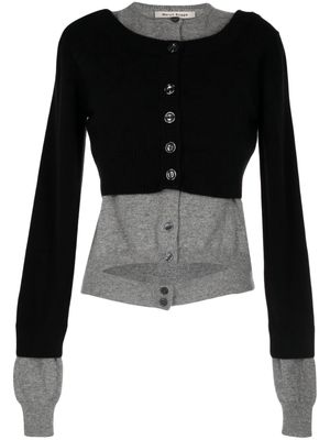 MERYLL ROGGE layered cashmere cardigan - Black