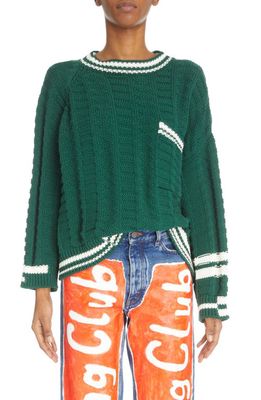 Meryll Rogge Mixed Stitch Tipped Sweater in Forest