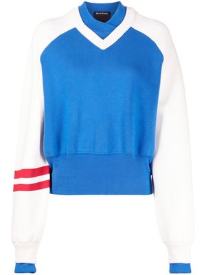 MERYLL ROGGE striped double V-neck sweatshirt - Blue