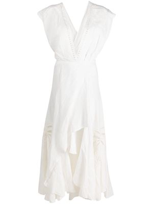 Mes Demoiselles broderie-anglaise draped dress - White