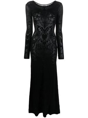 Mes Demoiselles Fubuki lace-embellished long dress - Black