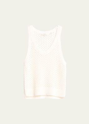 Mesh Stitch V-Neck Tank Top