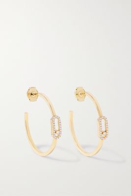 Messika - Move Uno 18-karat Gold Diamond Hoop Earrings - one size