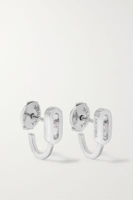 Messika - Move Uno 18-karat White Gold Diamond Hoop Earrings - one size