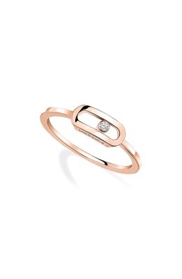 Messika Move Uno Baguette Ring in Pink Gold
