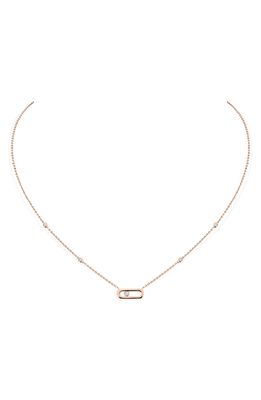 Messika Move Uno Diamond Station Pendant Necklace in Pink Gold