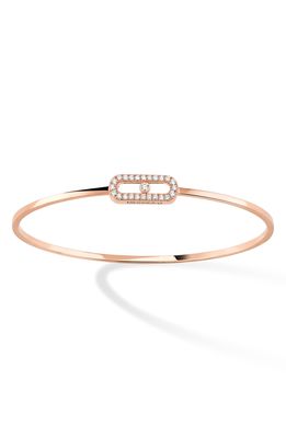 Messika Move Uno Pave Diamond Bangle in Pink Gold