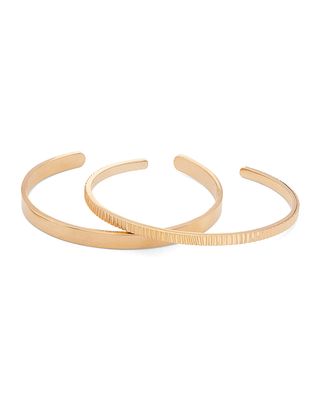 Meta Stacking Cuff Bracelets, Set of 2, Size S/M and M/L
