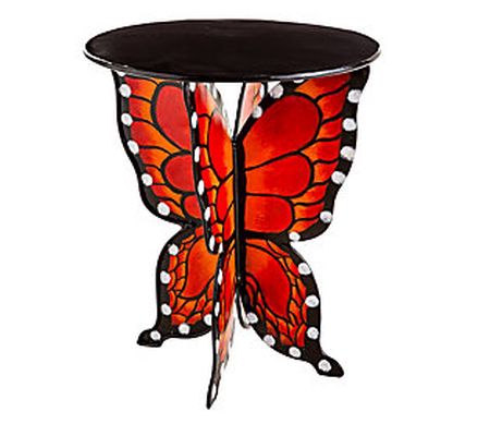 Metal Monarch Butterfly Side Table by Evergreen