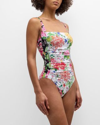 Metalli Mix Ruched One-Piece Swimsuit