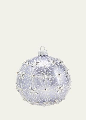 Metallic Christmas Ball Ornament with Clear Stones