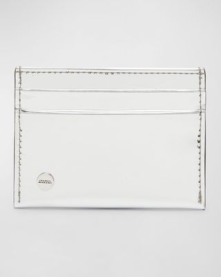 Metallic Faux-Leather Card Holder