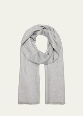 Metallic Frayed Cashmere Scarf