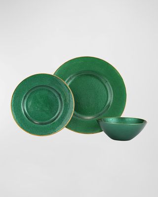 Metallic Glass Emerald 3-Piece Place Setting