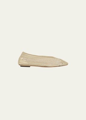 Metallic Lurex Mesh Flats