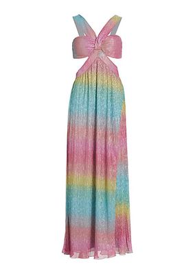 Metallic Rainbow Cut-Out Gown
