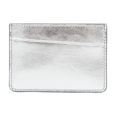 Metallized leather four stiches cardholder