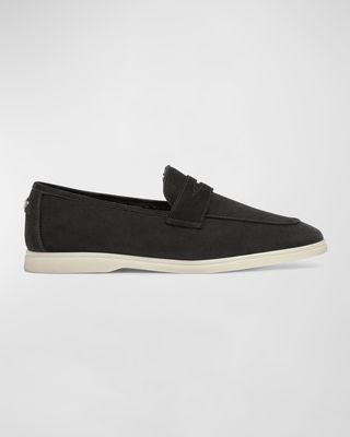Meteorite Suede Shearling Penny Loafers