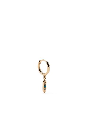 Metier by Tom Foolery 14kt yellow gold Astra Hexa turquoise and diamond stud earring