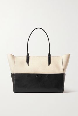 Métier - Incognito Small Linen And Leather Tote - Black