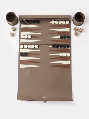 Métier - Leather Backgammon Set - Brown Multi