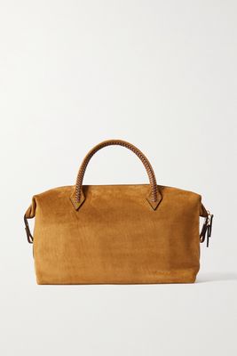 Métier - Perriand City Medium Braided Leather-trimmed Suede Tote - Brown