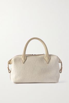 Métier - Perriand City Small Leather-trimmed Woven Straw Tote - Off-white