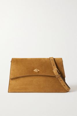 Métier - The Roma Chain-embellished Suede Shoulder Bag - Brown