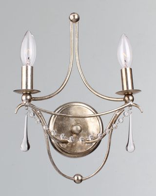 Metro 2-Light Antiqued Silver Sconce