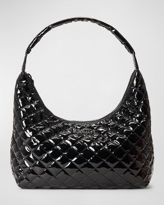 Metro Quilted Patent Shoulder Bag